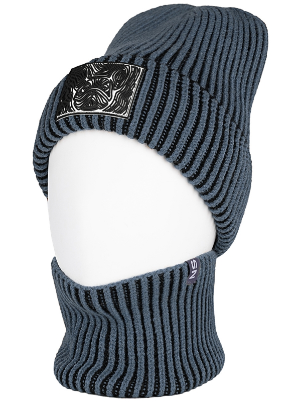 картинка Комплект шапка снуд для мальчика NIKASTYLE 12з16624 Джинс чер от магазина детских товаров ALiSa