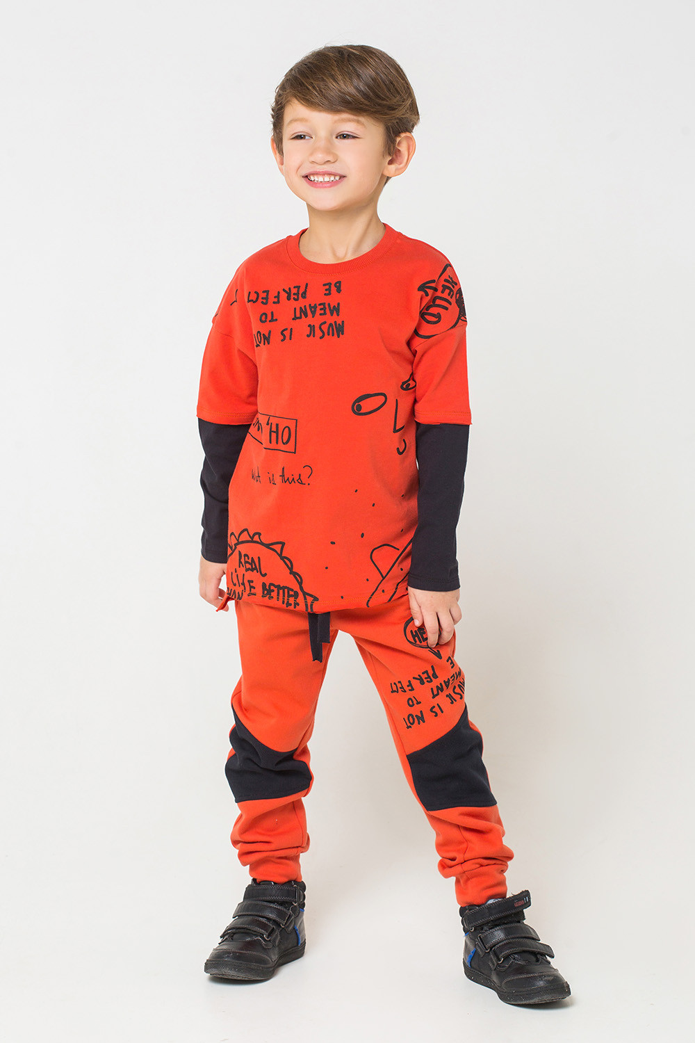 картинка Брюки для мальчика Crockid КР 4757 кирпично-оранжевый к228 от магазина детских товаров ALiSa