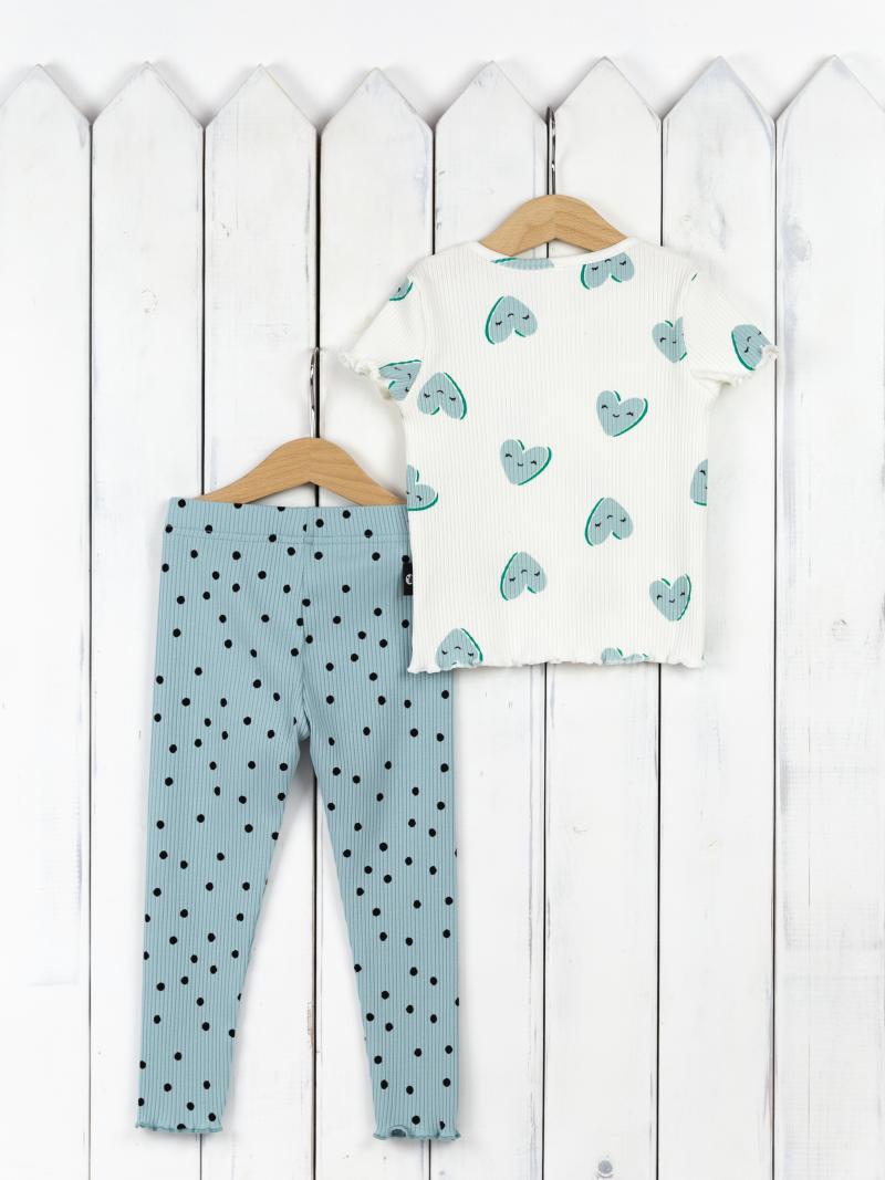 картинка Комплект для девочки Baby Boom КД456/18-К Сердечки на молоке + горох на мяте от магазина детских товаров ALiSa