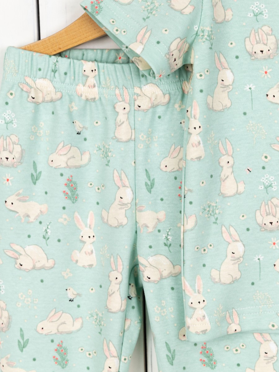 картинка Пижама для девочки Baby Boom КС20/2-И Зайцы на мяте от магазина детских товаров ALiSa