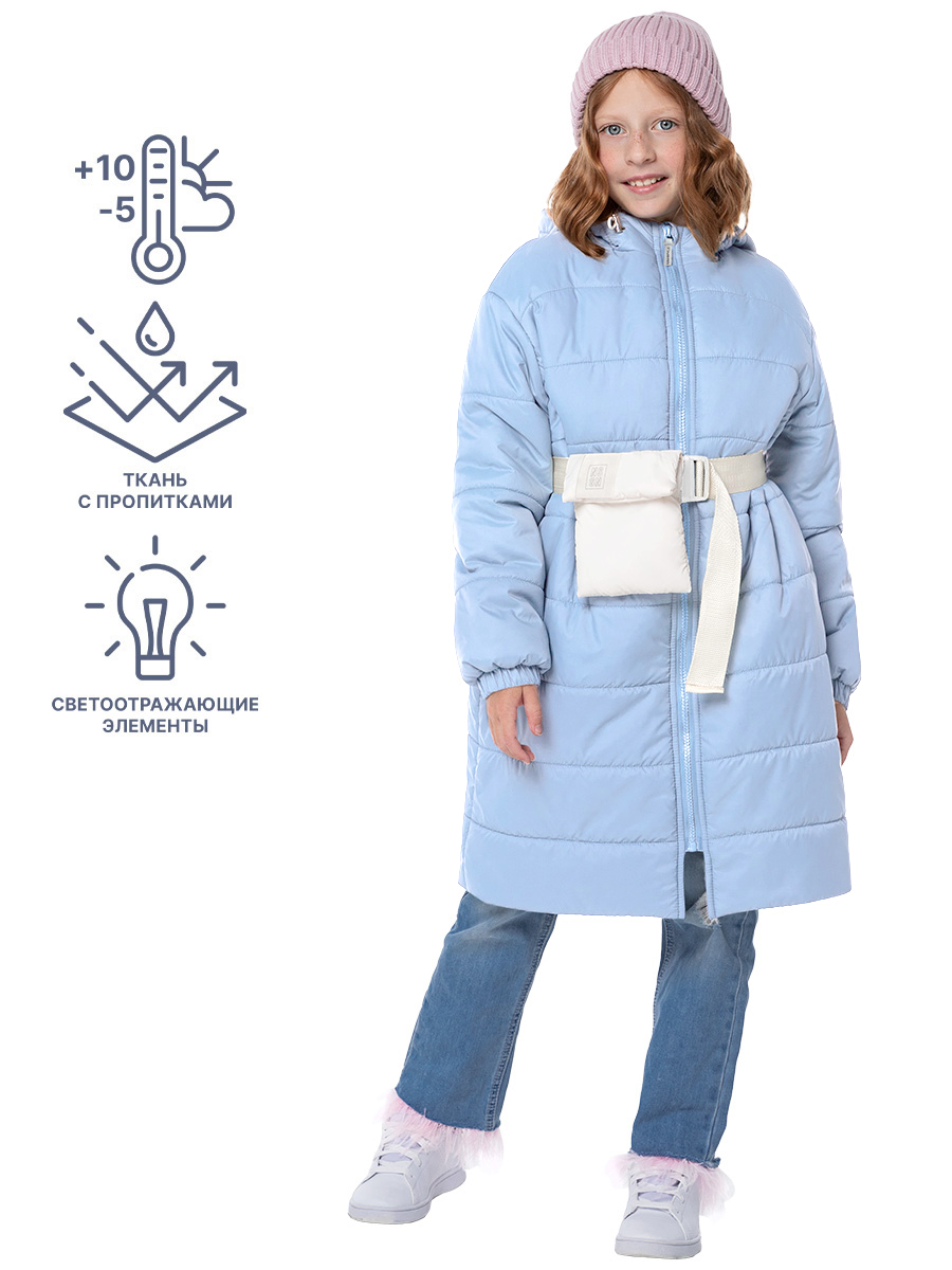 картинка Пальто утепленное для девочки NIKASTYLE 6м6024 небо от магазина детских товаров ALiSa