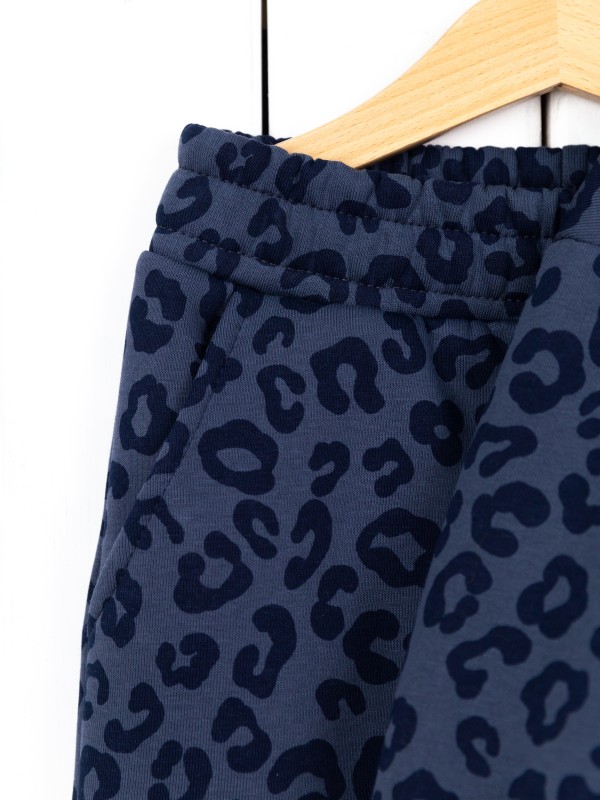 картинка Комплект для девочки Baby Boom КД534/1-Ф Леопард тёмно-синий от магазина детских товаров ALiSa