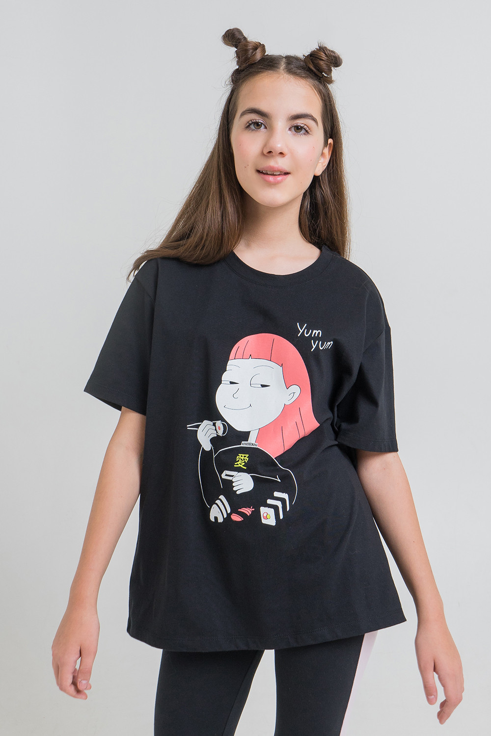 картинка Футболка для девочки КБ 301363 черный к49 от магазина детских товаров ALiSa