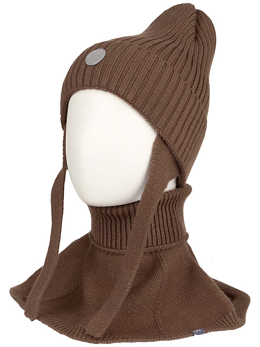 картинка Комплект шапка манишка для мальчика NIKASTYLE 12з16024 Орех от магазина детских товаров ALiSa