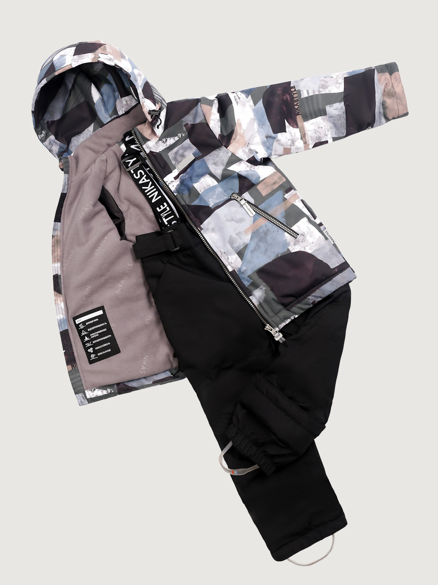 картинка Комплект утеплённый для мальчика NIKASTYLE 7м1325 Хаки черный от магазина детских товаров ALiSa