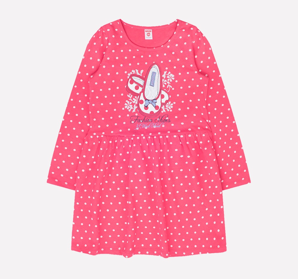 картинка Платье для девочки Crockid К 5518 горох на клюкве от магазина детских товаров ALiSa