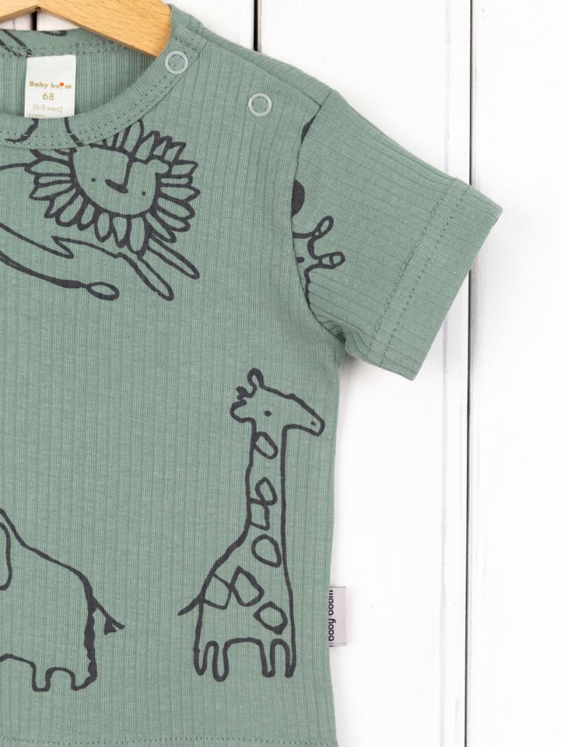 картинка Футболка для мальчика Baby Boom Ф88/20-К я736 Сафари на шалфее от магазина детских товаров ALiSa