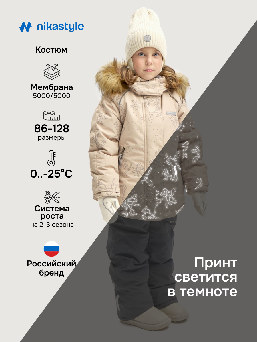 картинка Комплект для девочки NIKASTYLE 7з0825 Латте Серый от магазина детских товаров ALiSa