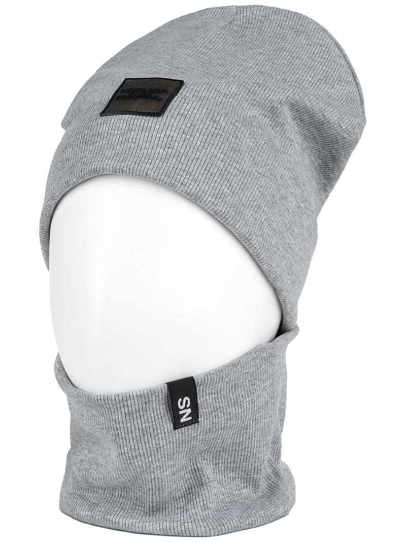картинка Комплект деми шапка снуд для мальчика NIKASTYLE 12л12524 серый меланж от магазина детских товаров ALiSa