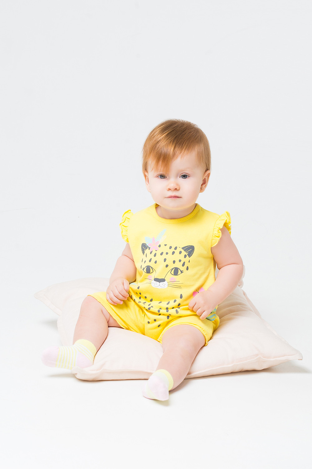 картинка Полукомбинезон для девочки Crockid К 6176 сочный лимон (леопард) от магазина детских товаров ALiSa