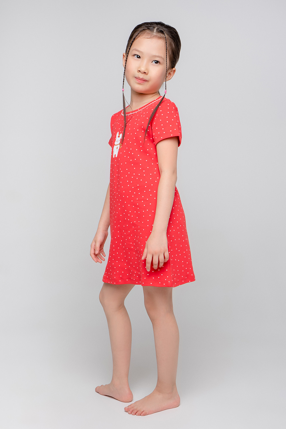 картинка Сорочка для девочки Crockid К 1155 мелкие звездочки на красном от магазина детских товаров ALiSa