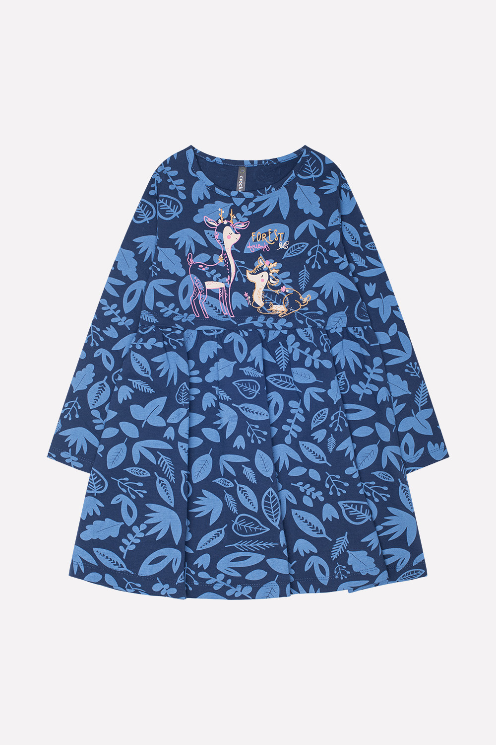 картинка Платье для девочки Crockid К 5395 ультрамарин, листики к1238 от магазина детских товаров ALiSa