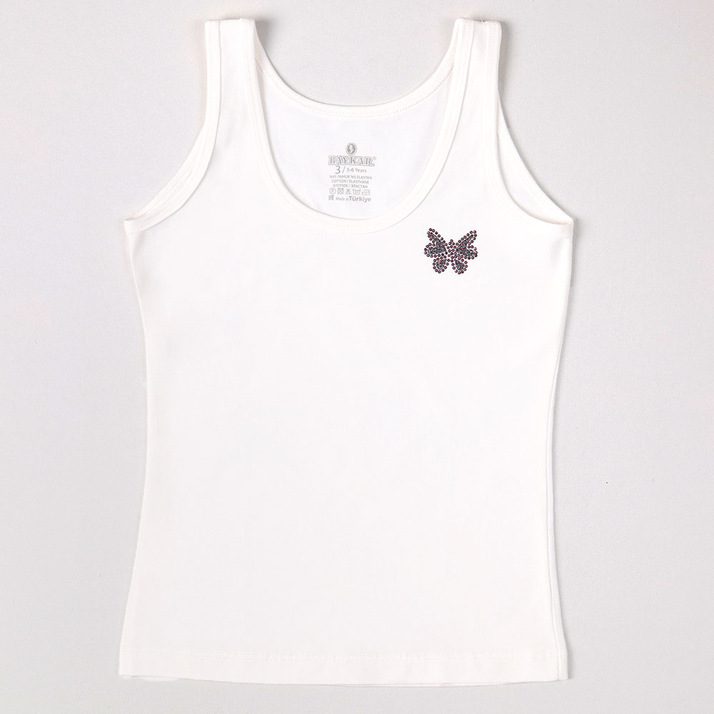 картинка Майка для девочки DR 4378-991 Белый стразы от магазина детских товаров ALiSa