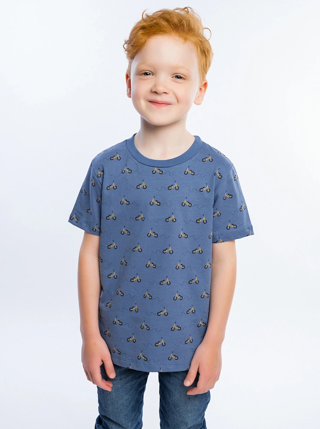 картинка Футболка для мальчика Youlala YLA 0954102601 Синий, велосипеды от магазина детских товаров ALiSa
