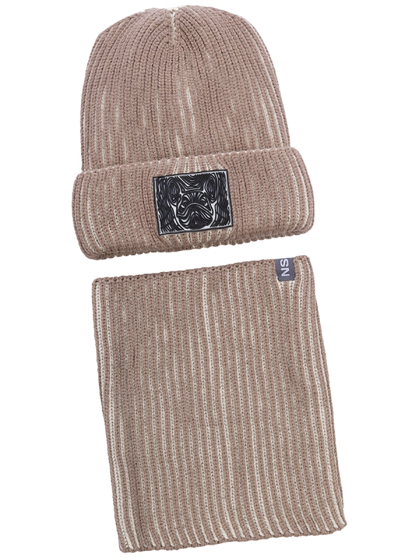 картинка Комплект шапка снуд для девочки NIKASTYLE 12з16624 Какао молоко от магазина детских товаров ALiSa