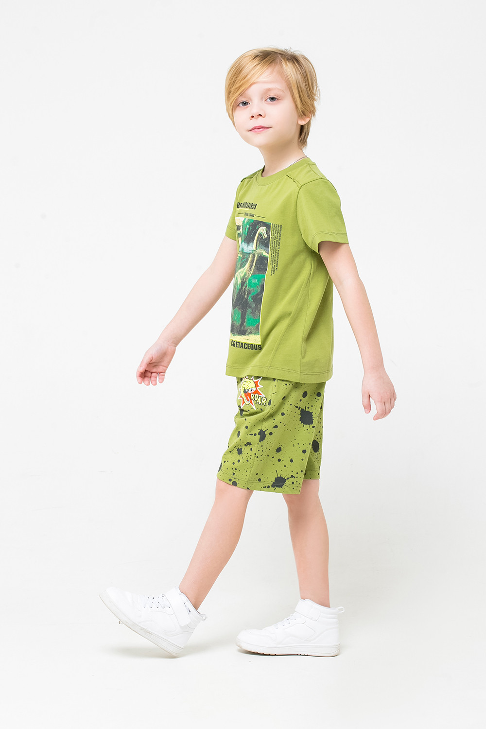 картинка Шорты для мальчика Crockid К 4899 зеленый, брызги краски к1251 от магазина детских товаров ALiSa