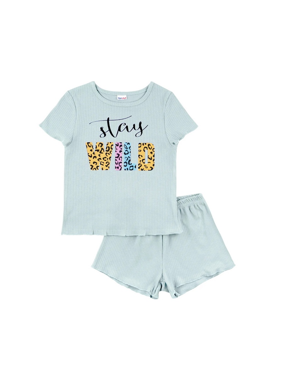 картинка Пижама для девочки Youlala 7006700202 Ментол WILD от магазина детских товаров ALiSa
