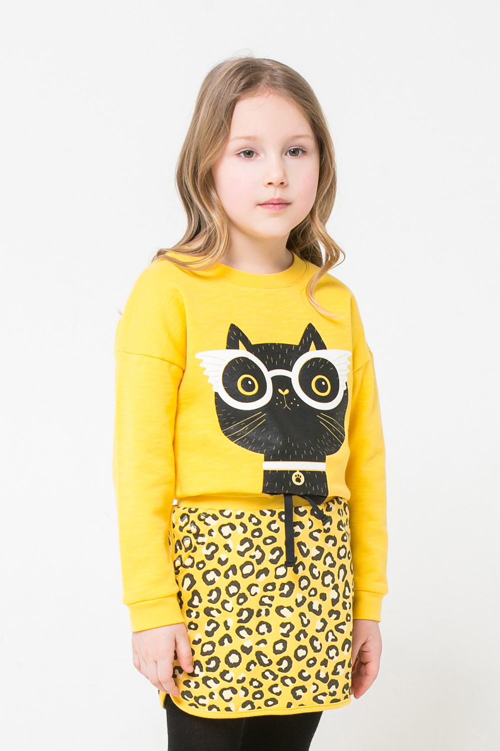 картинка Юбка для девочки Crockid КР 7121 желтый, леопард к271 от магазина детских товаров ALiSa