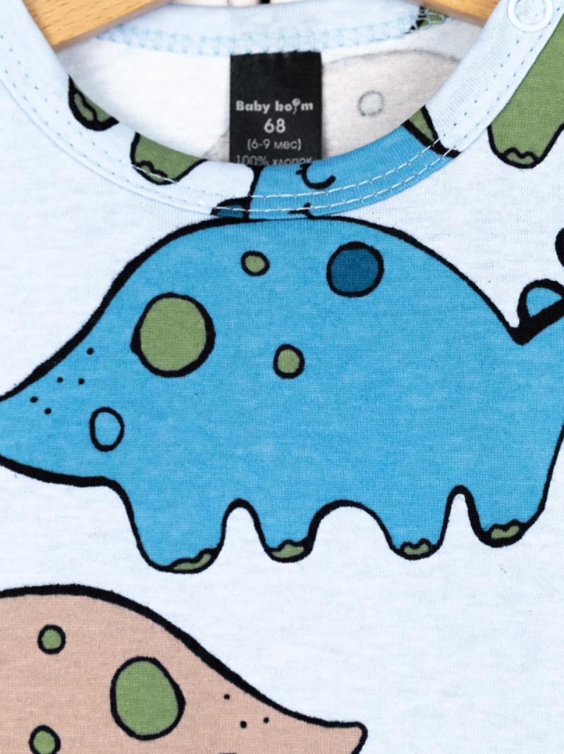 картинка Футболка для мальчика Baby Boom Ф88/18-К Дино на голубом я736 от магазина детских товаров ALiSa