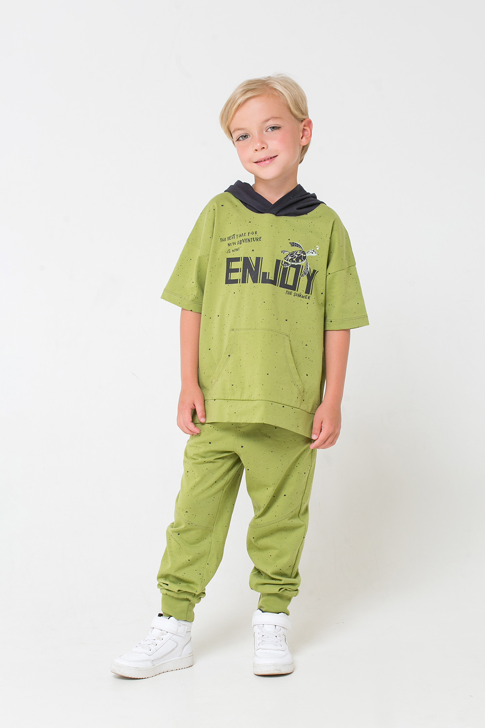 картинка Брюки для мальчика Crockid КР 4960 зеленый крапинка к276 от магазина детских товаров ALiSa
