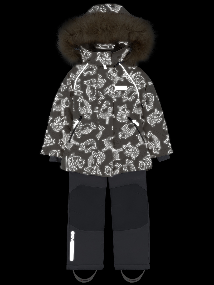 картинка Комплект зимний для девочки NIKASTYLE 7з0224 Беж серый от магазина детских товаров ALiSa