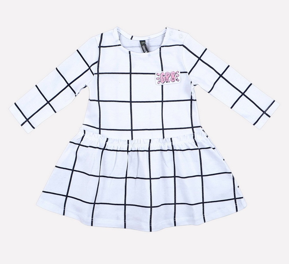 картинка Платье для девочки Crockid КР 5464 монохромная клетка на белом к181 от магазина детских товаров ALiSa