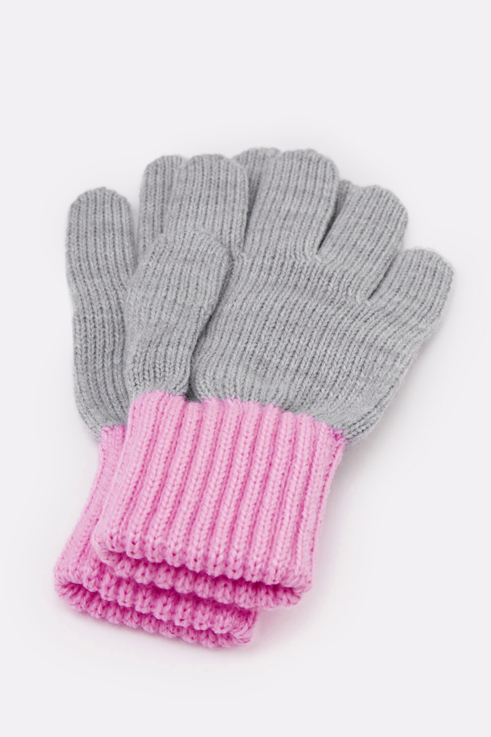 картинка Перчатки для девочки Crockid К 109 светло-серый меланж, розовый от магазина детских товаров ALiSa