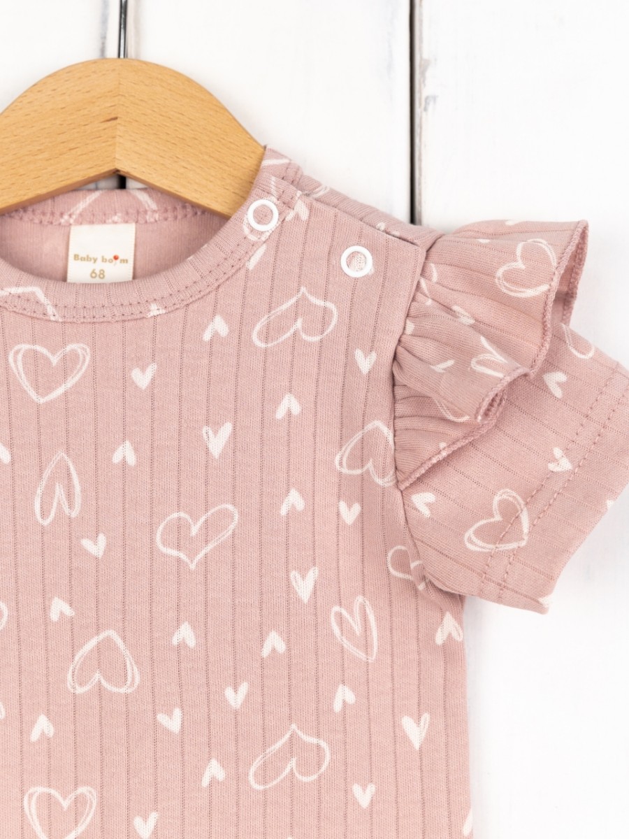 картинка Боди для девочки Baby Boom Б144/2-И Молочные сердечки на пудре от магазина детских товаров ALiSa
