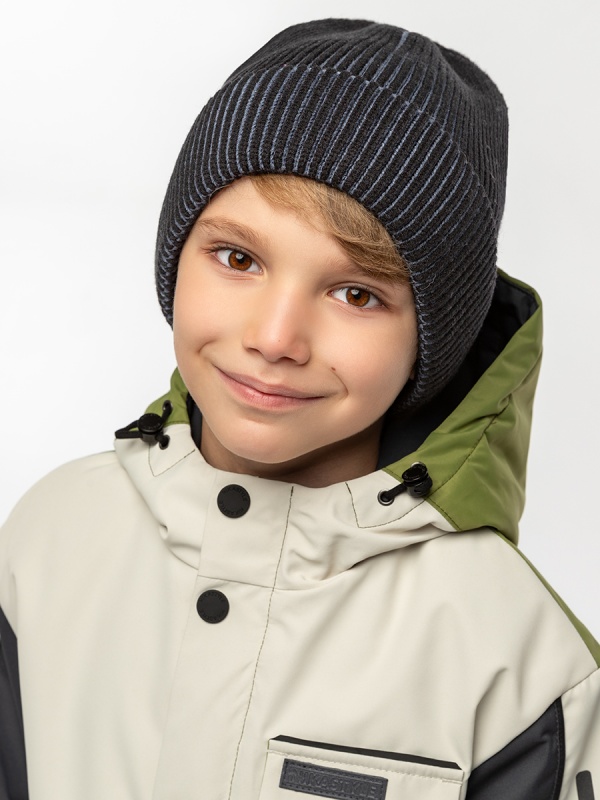 картинка Шапка для мальчика NIKASTYLE 11м11125 Черный джинс от магазина детских товаров ALiSa