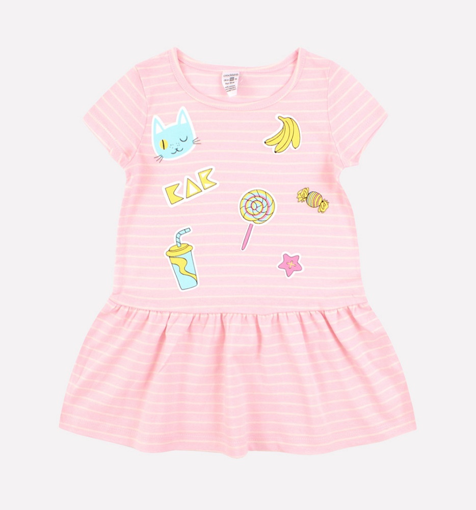 картинка Платье для девочки Crockid К 5490 светло-розовый, сахар полоска от магазина детских товаров ALiSa