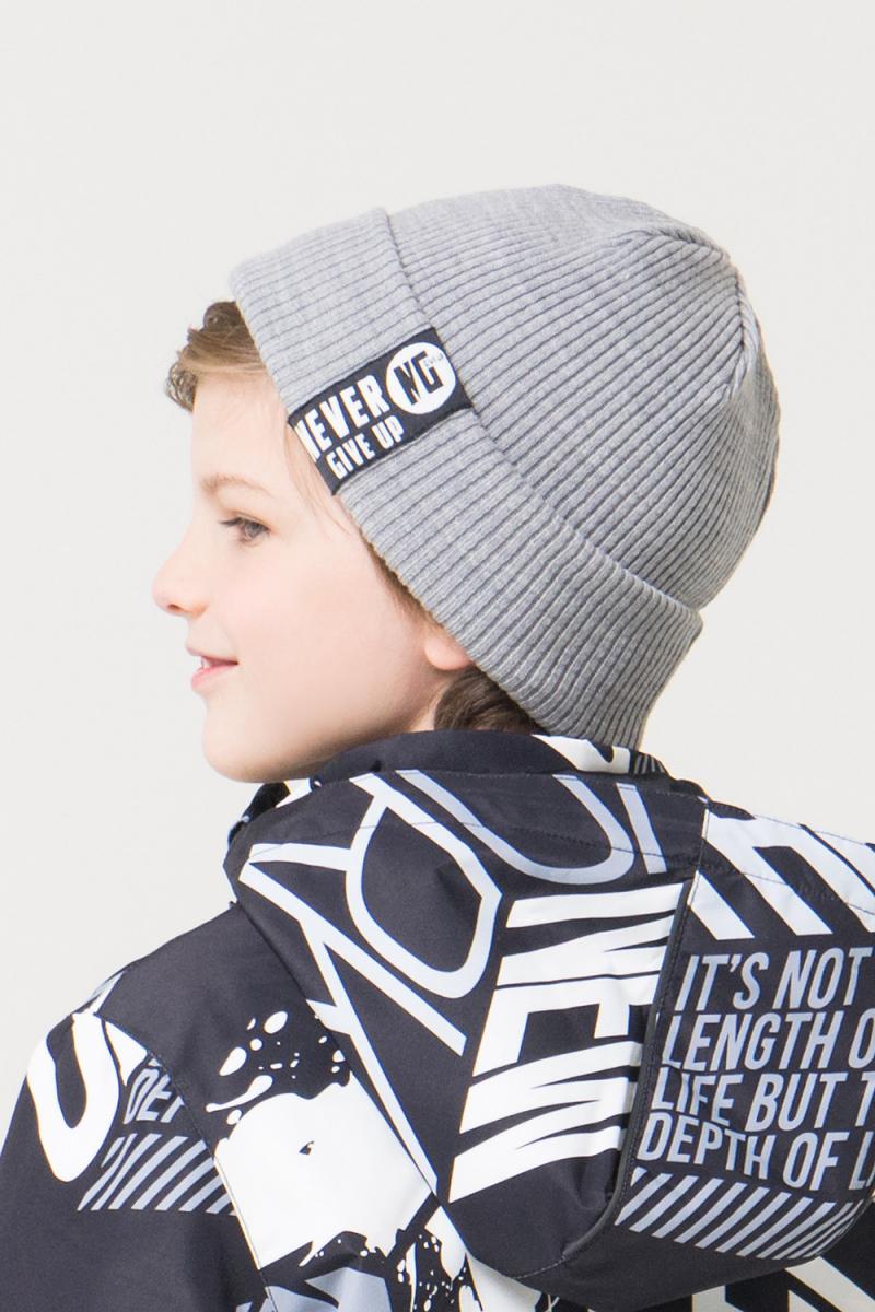 картинка Шапка для мальчика Crockid КВ 20131 серый меланж от магазина детских товаров ALiSa
