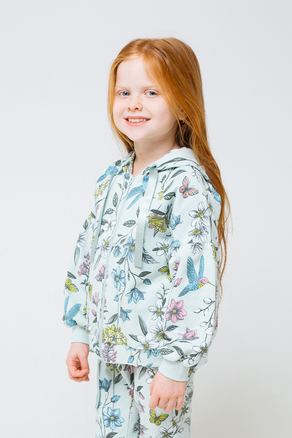 картинка Куртка для девочки Crockid КР 301226 дымчатый нефрит, колибри к279 от магазина детских товаров ALiSa