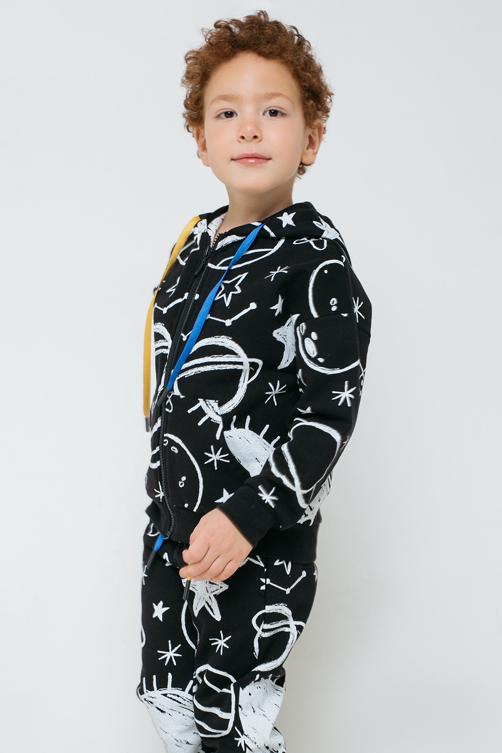 картинка Куртка для мальчика Crockid КР 301575 черный, космос к314 от магазина детских товаров ALiSa