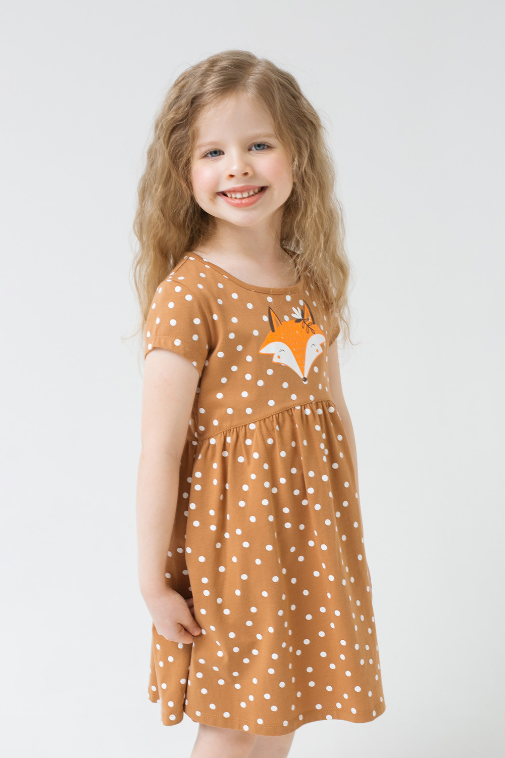 картинка Платье для девочки Crockid К 5688 коричневый, зимний снег к1276 от магазина детских товаров ALiSa