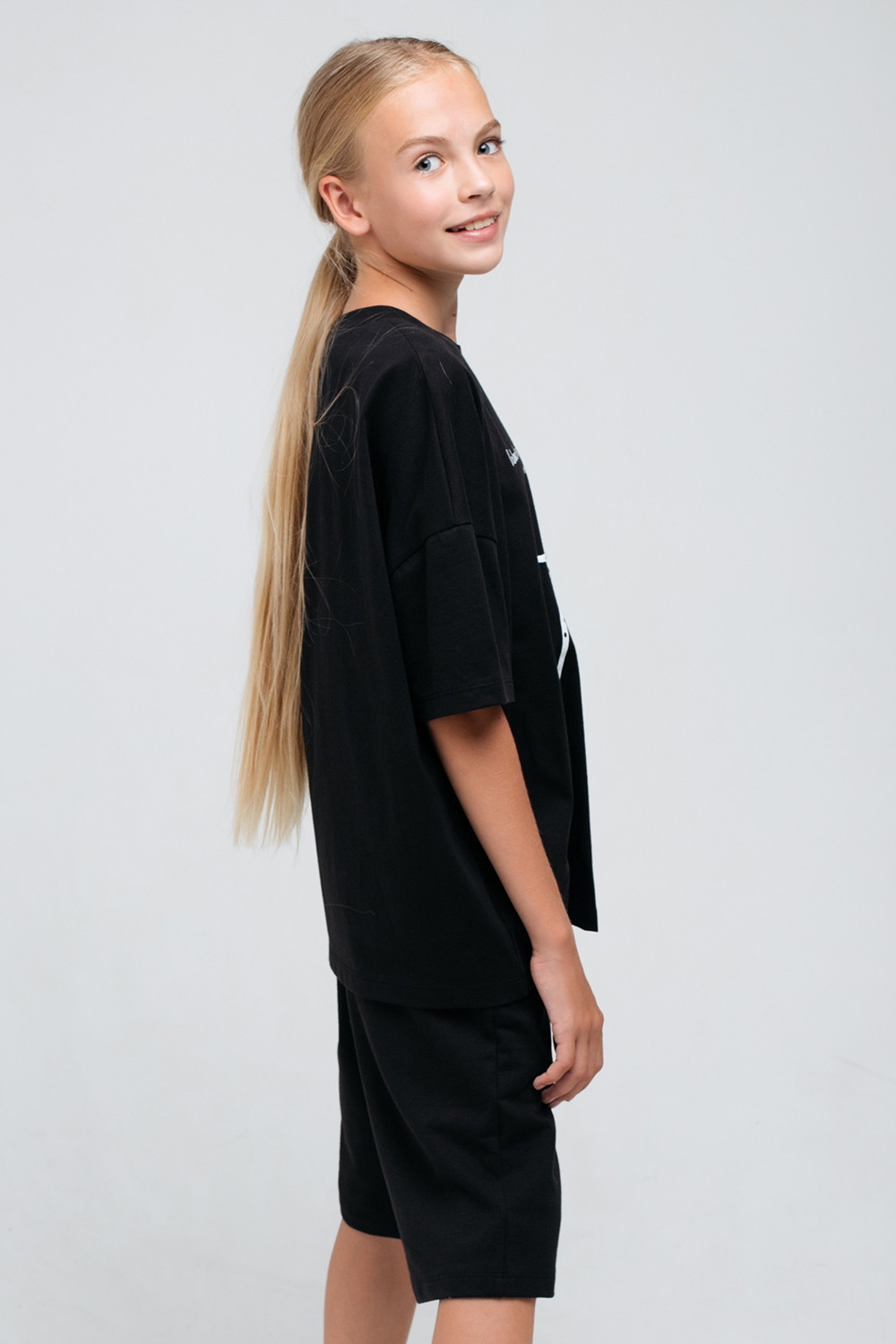 картинка Футболка для девочки КБ 301804 черный к65 от магазина детских товаров ALiSa