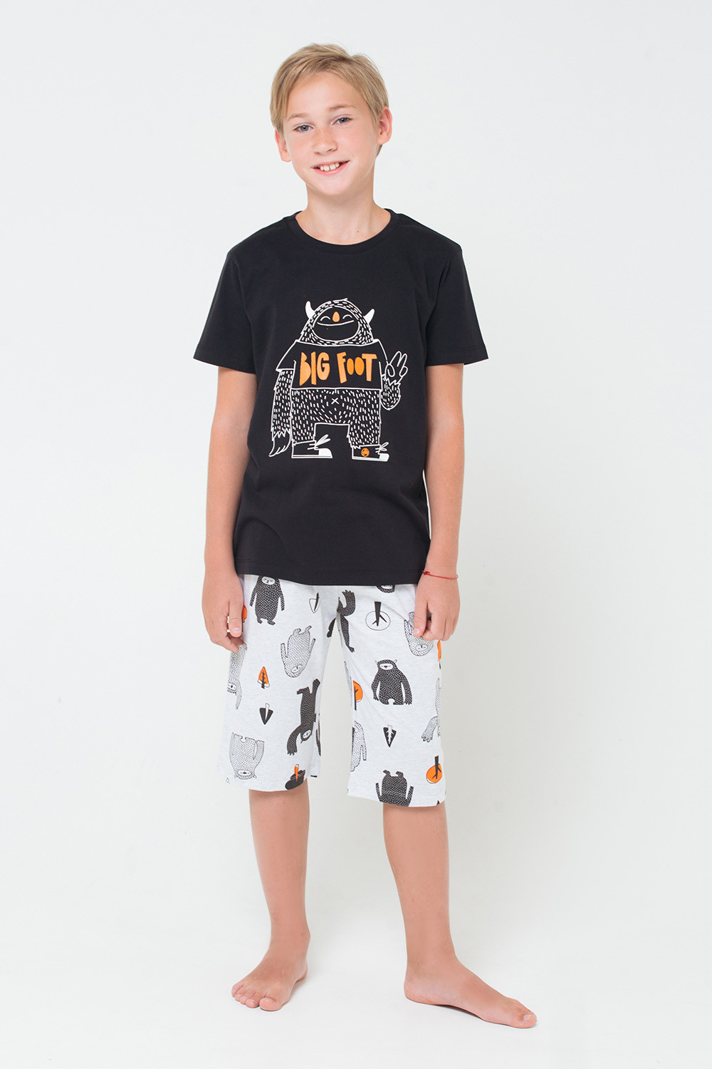 картинка Комплект для мальчика КБ 2619 черный + йети на меланже от магазина детских товаров ALiSa