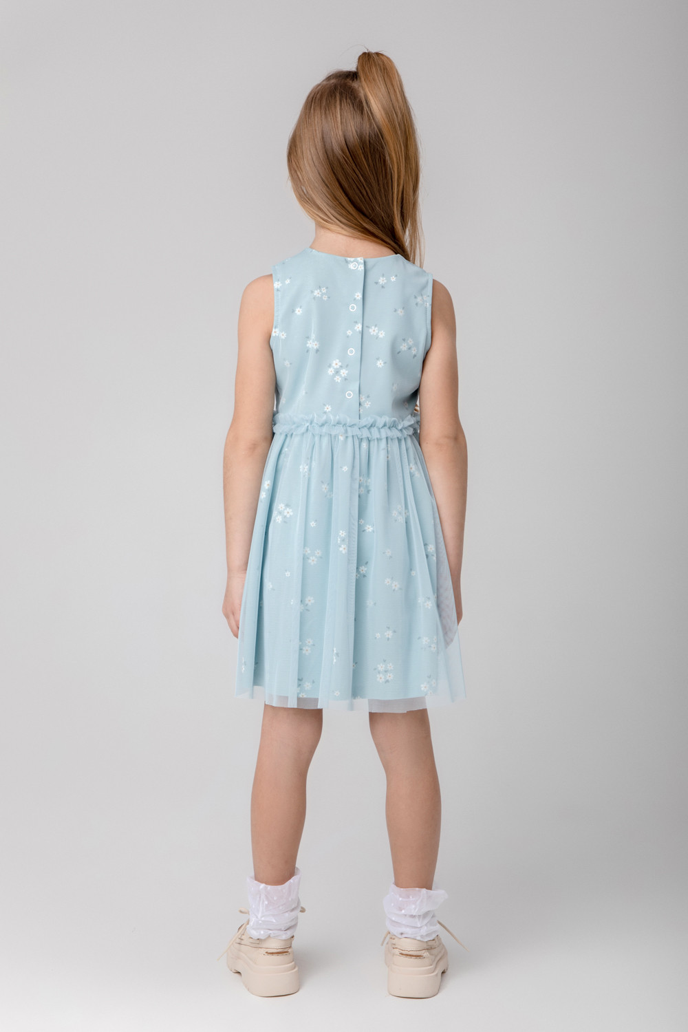 картинка Платье для девочки Crockid КР 5734 голубой, ромашковое поле к367 от магазина детских товаров ALiSa
