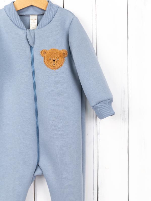 картинка Комбинезон на манжете Baby Boom К381/6-Ф Мишка серо-голубой от магазина детских товаров ALiSa
