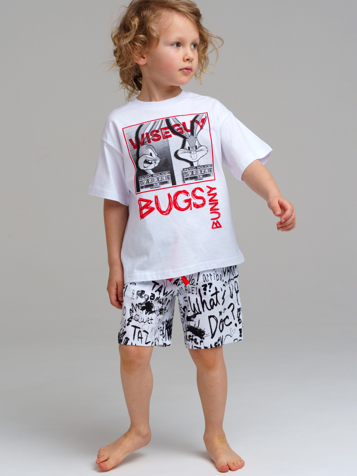 картинка Пижама для мальчика PL 12432008 Белый черный красный от магазина детских товаров ALiSa