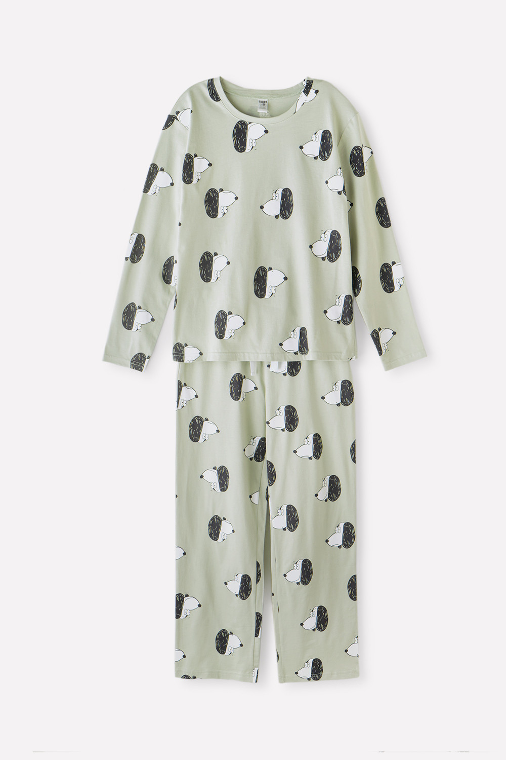 картинка Пижама для девочки КБ 2790 темно-оливковый, собачки от магазина детских товаров ALiSa