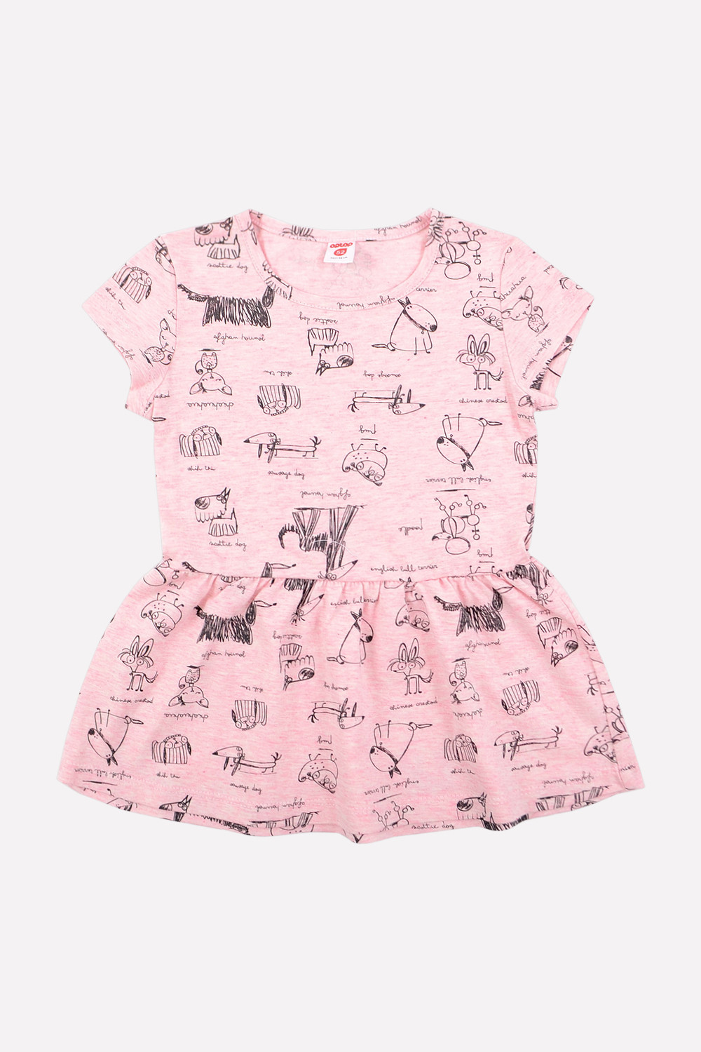 картинка Платье для девочки Crockid К 5525 розовый меланж, домашние животные от магазина детских товаров ALiSa