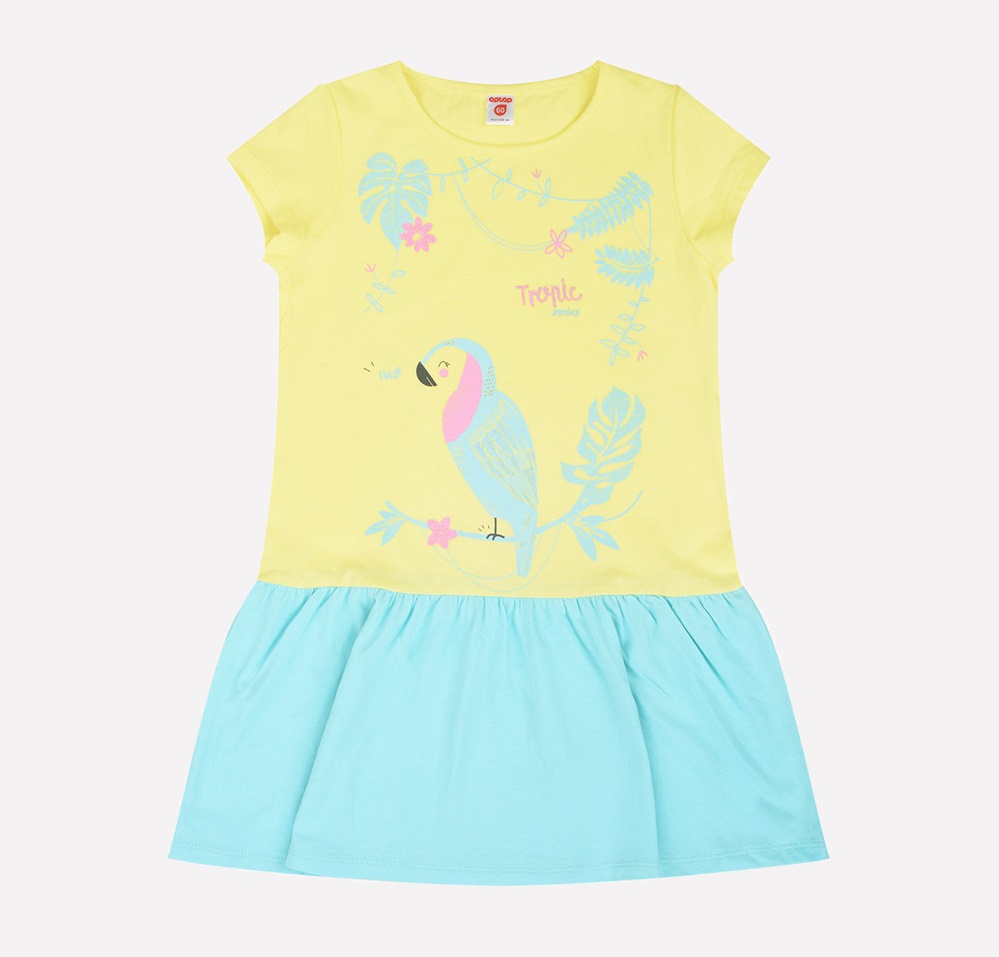 картинка Платье для девочки Crockid К 5511 бледный лимон + минт от магазина детских товаров ALiSa