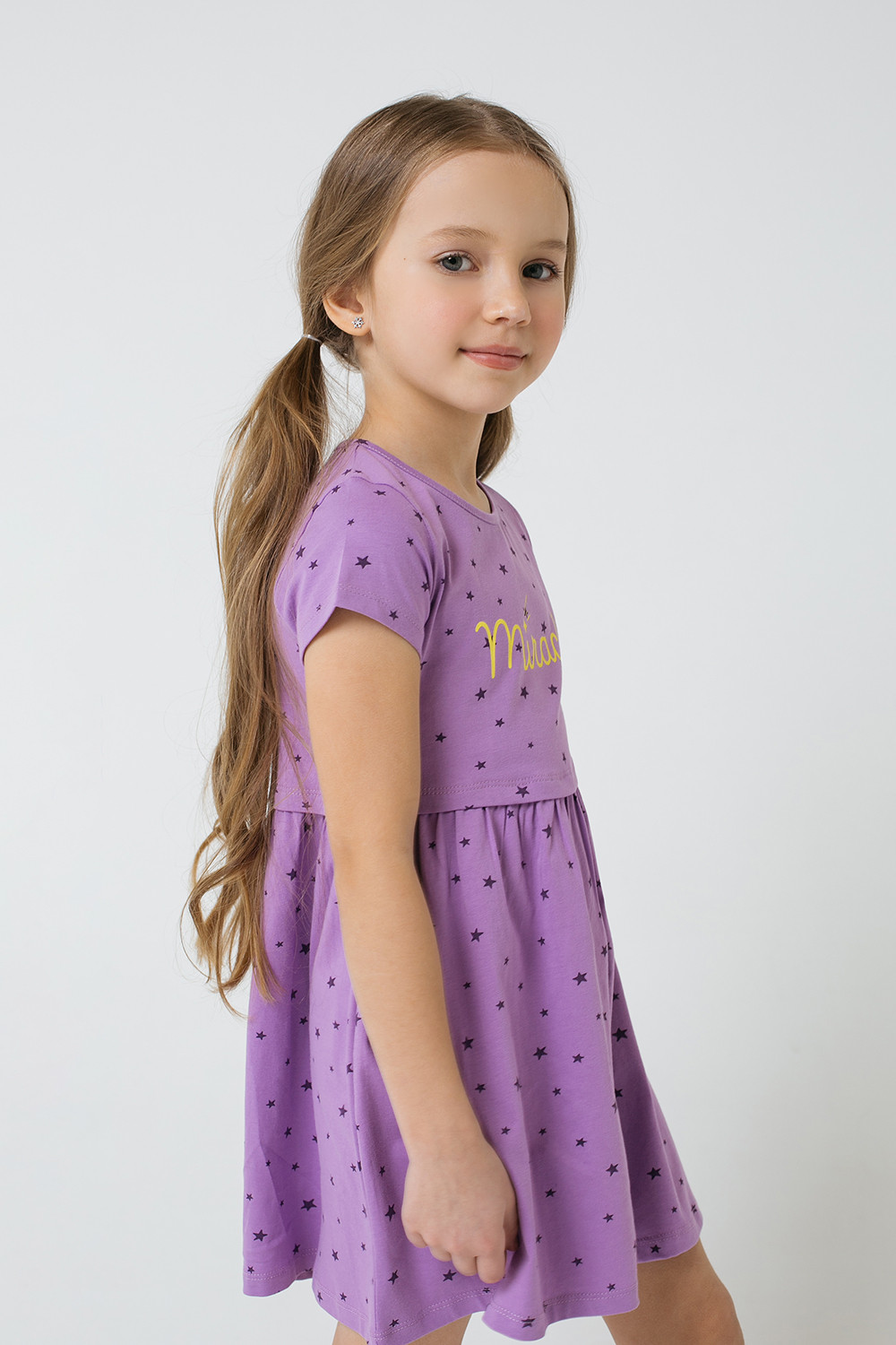 картинка Платье для девочки Crockid К 5694 лавандовый, звездочки к1278 от магазина детских товаров ALiSa
