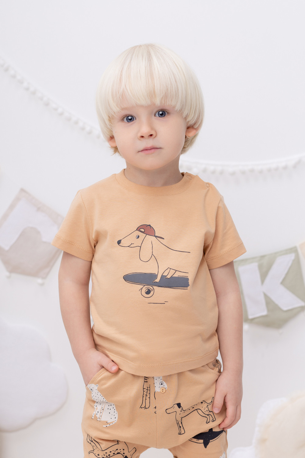 картинка Футболка для мальчика Crockid КР 302035 итальянский песок к382 от магазина детских товаров ALiSa