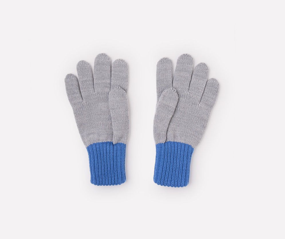 картинка Перчатки для мальчика Crockid К 109 светло-серый меланж, голубой от магазина детских товаров ALiSa
