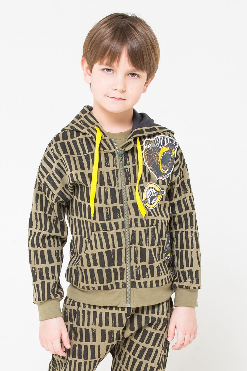 картинка Куртка для мальчика Crockid КР 301068 хаки, лесная текстура к264 от магазина детских товаров ALiSa