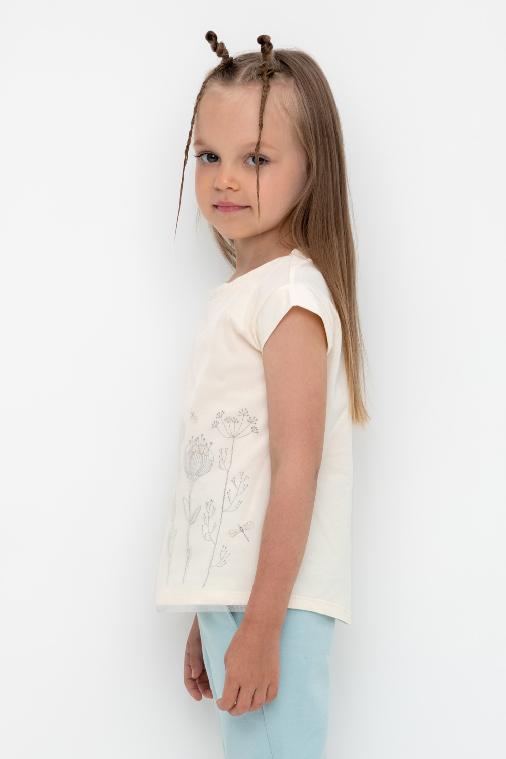 картинка Футболка для девочки Crockid К 302133 сливки от магазина детских товаров ALiSa