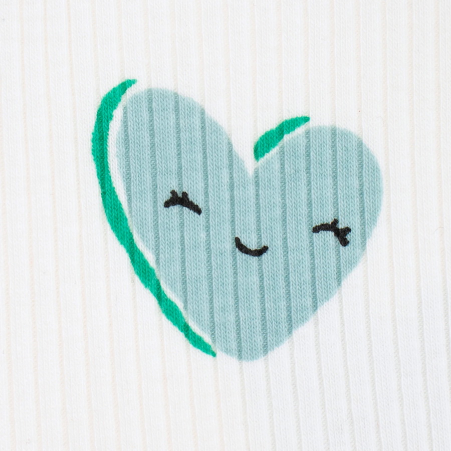 картинка Пижама для девочки YLA 7750400203 Молочный сердца ментол от магазина детских товаров ALiSa