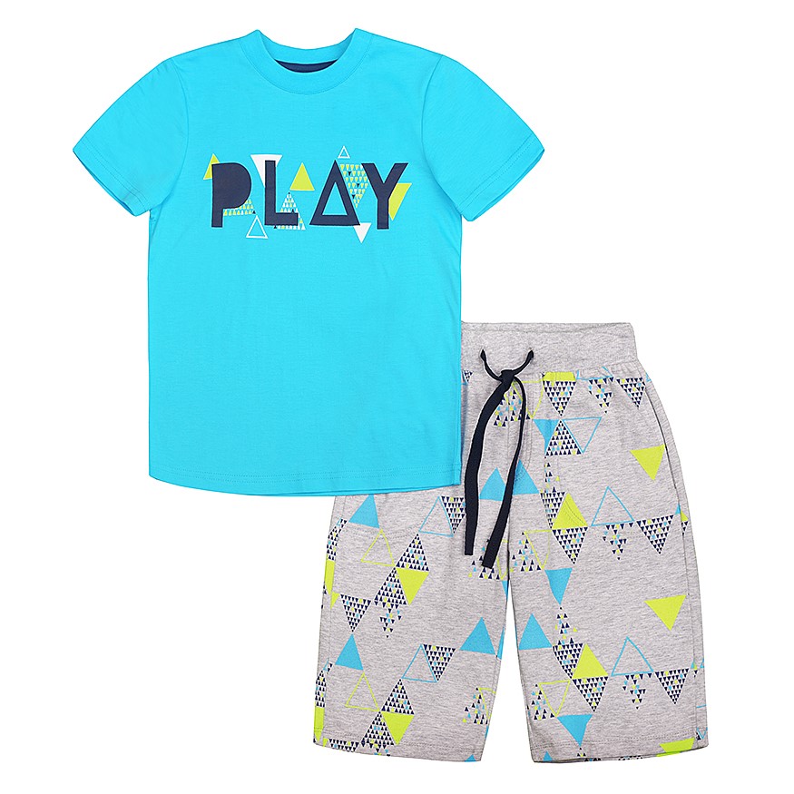 картинка Комплект для мальчика Crockid К 2515 голубой + треугольники на меланже к112 от магазина детских товаров ALiSa