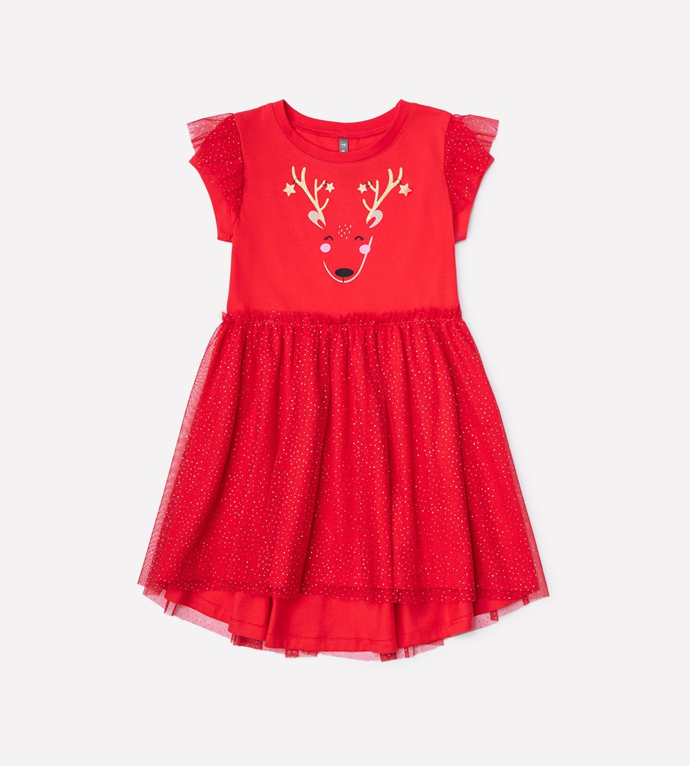 картинка Платье для девочки Crockid К 5630 насыщенно-красный от магазина детских товаров ALiSa